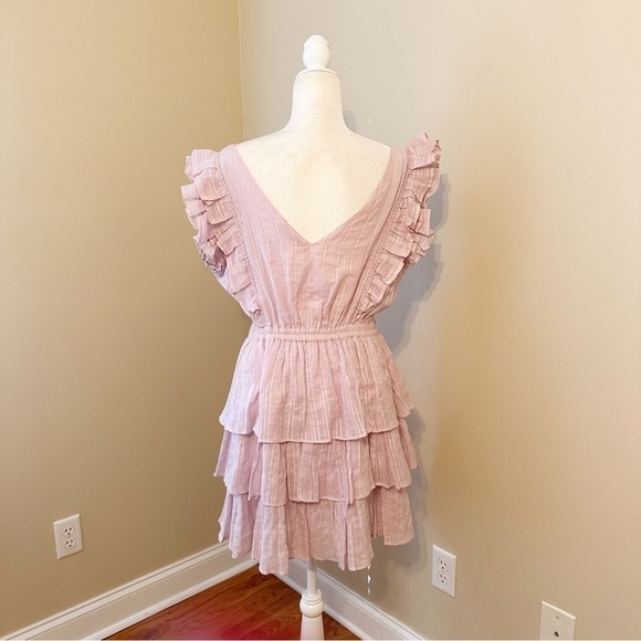 House of Harlow 1960 Ruffled Tiered Skirt Lavender Dress - Large - Picture 3 of 11